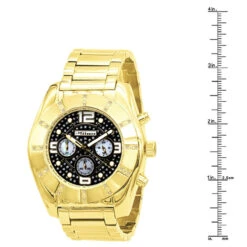 Large Men's Diamond Watch Jojino Chronograph Iced Out Black Dial Yellow Gold Pltd 9 Large Men's Diamond Watch Jojino Chronograph Iced Out Black Dial Yellow Gold Pltd -H'Hen Sale Store watches large mens diamond watch jojino chronograph iced out black dial yellow gold pltd 968751 ruler