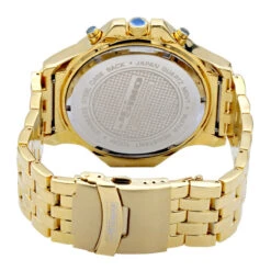 JoJino Large Men's Diamond Watch Yellow Gold Pltd 0.25ct Blue MOP Dial Chronograph -H'Hen Sale Store watches name here 0 00 968740 back