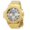 JoJino Large Men's Diamond Watch Yellow Gold Pltd 0.25ct Blue MOP Dial Chronograph