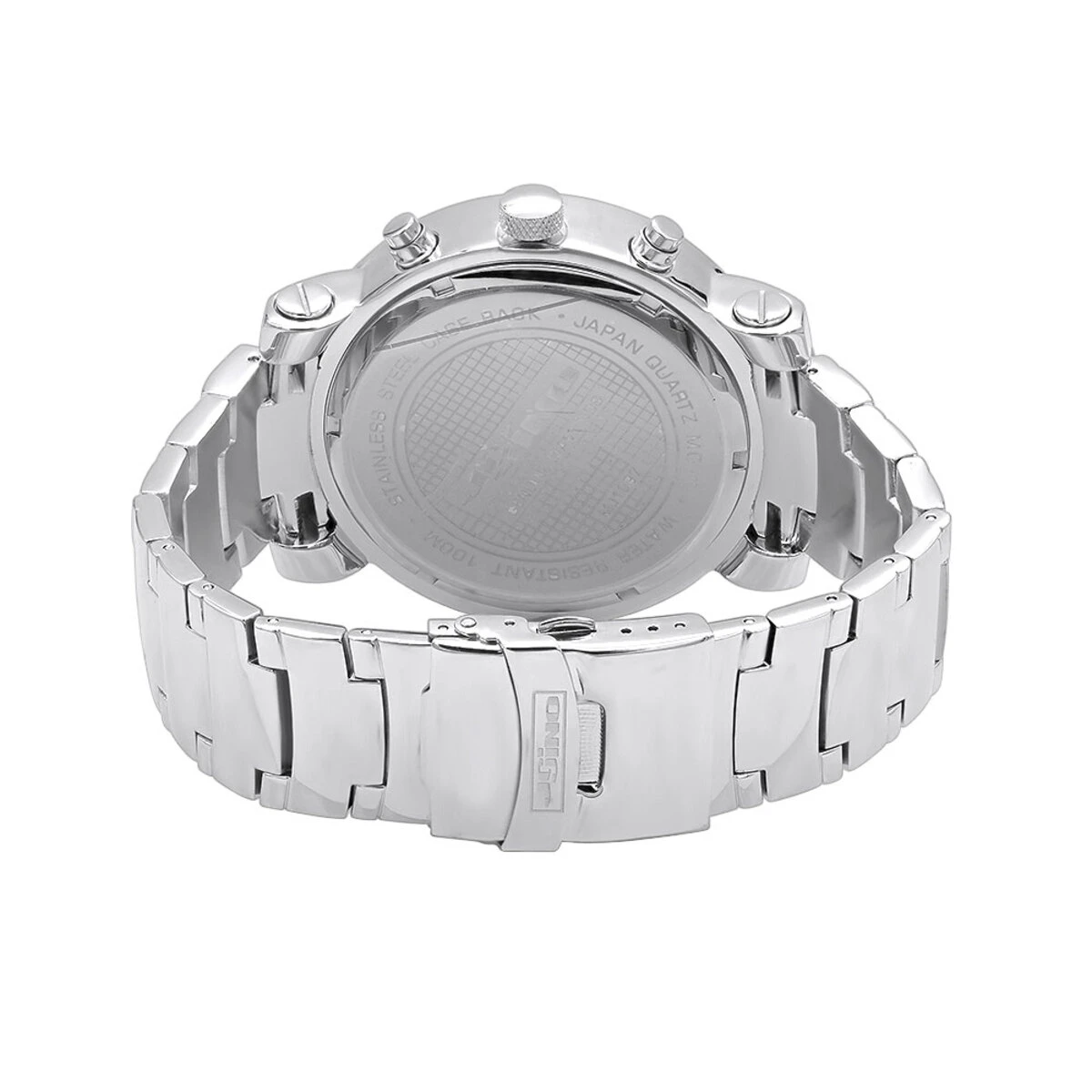 Oversized JoJino Diamond Watch For Men With Chronograph 0.12ct Iced Out Silver Dial 4 Oversized JoJino Diamond Watch For Men With Chronograph 0.12ct Iced Out Silver Dial - Image 2