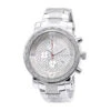 Oversized JoJino Diamond Watch For Men With Chronograph 0.12ct Iced Out Silver Dial