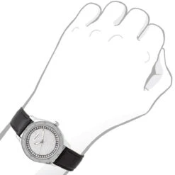 White JoJino Diamond Watch For Women Black Leather Band 0.12ct Iced Out Dial -H'Hen Sale Store watches white jojino diamond watch for women black leather band 012ct iced out dial 968787 bod
