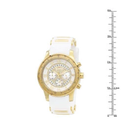 Yellow Gold Plt Jojino Men's Diamond Watch W White Rubber Band Chronograph 9 Yellow Gold Plt Jojino Men's Diamond Watch W White Rubber Band Chronograph -H'Hen Sale Store watches yellow gold plt jojino mens diamond watch w white rubber band chronograph 968766 ruler