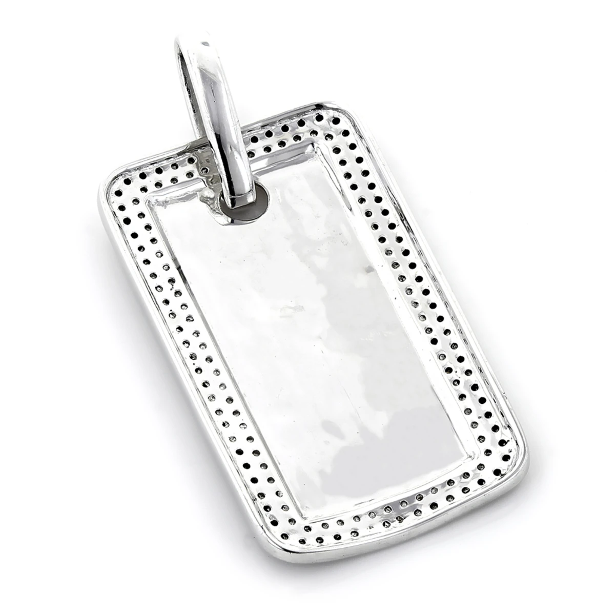 White And Black Diamond Dog Tag Pendant 1.5ct Sterling Silver 5 White And Black Diamond Dog Tag Pendant 1.5ct Sterling Silver - Image 3