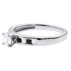 White And Black Diamond Engagement Ring 0.74ct 14K White Gold -H'Hen Sale Store white and black diamond engagement ring 074ct 14k gold p 50192 backwh