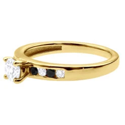 White And Black Diamond Engagement Ring 0.74ct 14K White Gold -H'Hen Sale Store white and black diamond engagement ring 074ct 14k gold p 50192 backye