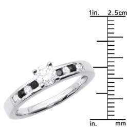 White And Black Diamond Engagement Ring 0.74ct 14K White Gold -H'Hen Sale Store white and black diamond engagement ring 074ct 14k gold p 50192 rulerwh