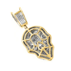 White And Black Diamond Iced Out Skull Pendant 10K Yellow Gold 0.83ct -H'Hen Sale Store white and black diamond iced out skull pendant in 10k gold 083ct backye