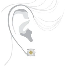 White And Yellow Diamond Earring 0.2ct Single Men's Stud -H'Hen Sale Store white and yellow diamond earring 025ct single mens stud bod