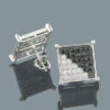 White Black Diamond Stud Earrings 1.11ct 10K White Gold -H'Hen Sale Store white black diamond stud earrings 111ct 10k gold p 49175