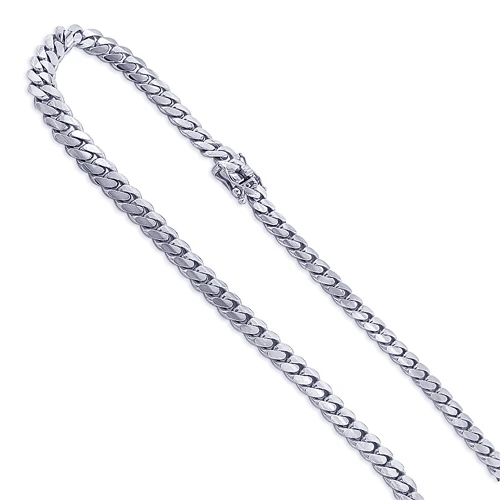 14K White Gold Miami Cuban Link Curb Chain 5.6mm 22-40in 3 14K White Gold Miami Cuban Link Curb Chain 5.6mm 22-40in