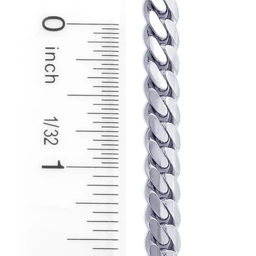 14K White Gold Miami Cuban Link Curb Chain 5.6mm 22-40in 5 14K White Gold Miami Cuban Link Curb Chain 5.6mm 22-40in - Image 3