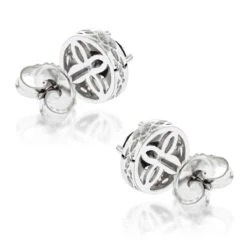 White Pink And Black Diamond Stud Earrings 2.2ct 14K White Gold 11 White Pink And Black Diamond Stud Earrings 2.2ct 14K White Gold -H'Hen Sale Store white pink and black diamond stud earrings 22ct 14k gold backwh