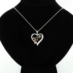 10K White Gold Diamond Love Heart Pendant 0.11ct -H'Hen Sale Store white rose gold diamond love heart pendant 011ct 10k p 50172bod