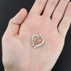 10K White Gold Diamond Love Heart Pendant 0.11ct -H'Hen Sale Store white rose gold diamond love heart pendant 011ct 10k p 50172box