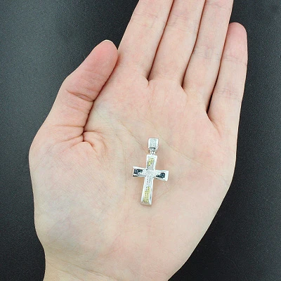 White Yellow Blue Diamond Cross Pendant 0.20ct Sterling Silver 5 White Yellow Blue Diamond Cross Pendant 0.20ct Sterling Silver - Image 3