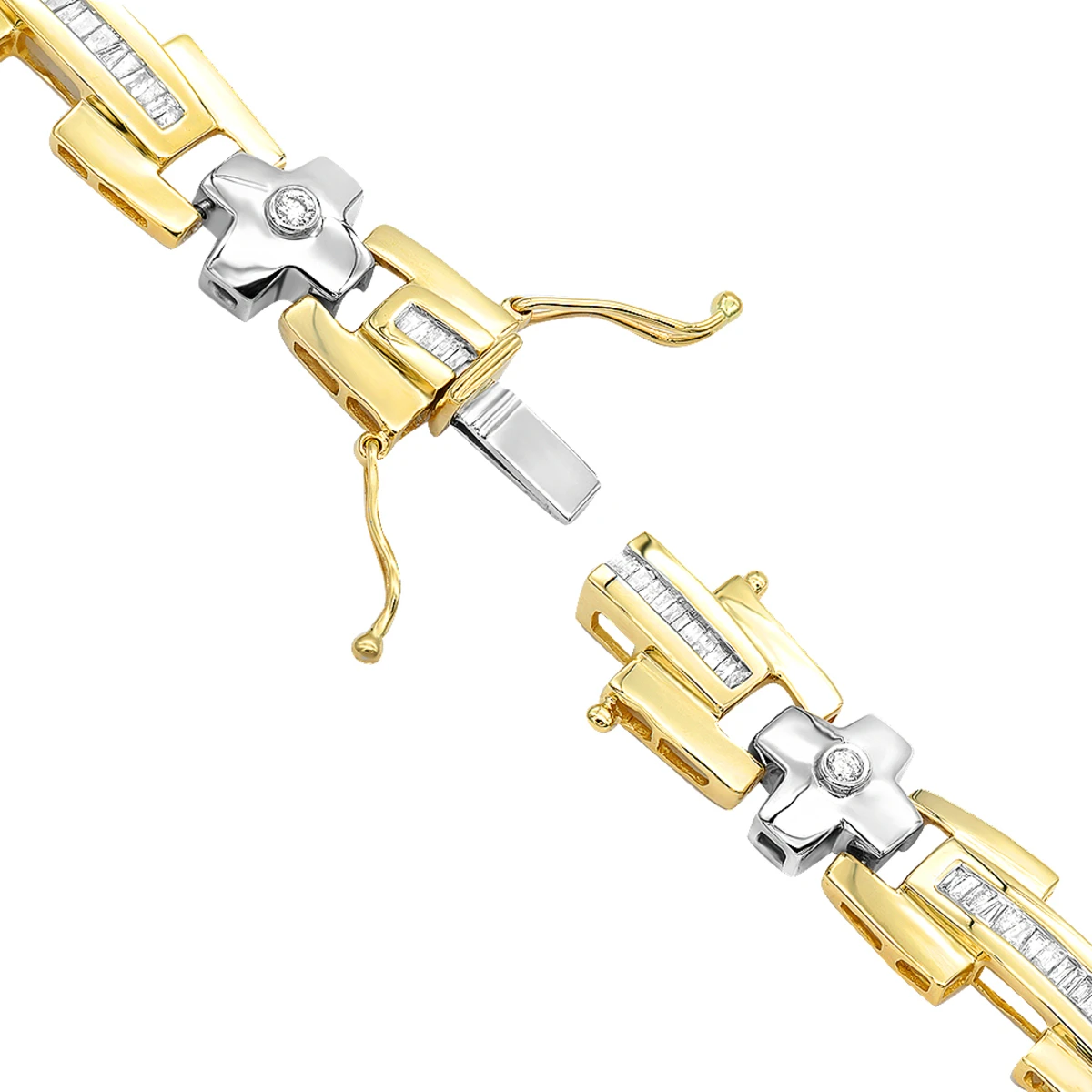 14K Yellow Gold Diamond Men's Bracelet 1.95ct 6 14K Yellow Gold Diamond Men's Bracelet 1.95ct - Image 4