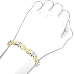 14K Yellow Gold Diamond Men's Bracelet 1.95ct 12 14K Yellow Gold Diamond Men's Bracelet 1.95ct -H'Hen Sale Store white yellow gold diamond mens bracelet 195ct bodye