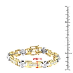 14K Yellow Gold Diamond Men's Bracelet 1.95ct 13 14K Yellow Gold Diamond Men's Bracelet 1.95ct -H'Hen Sale Store white yellow gold diamond mens bracelet 195ct rulerye