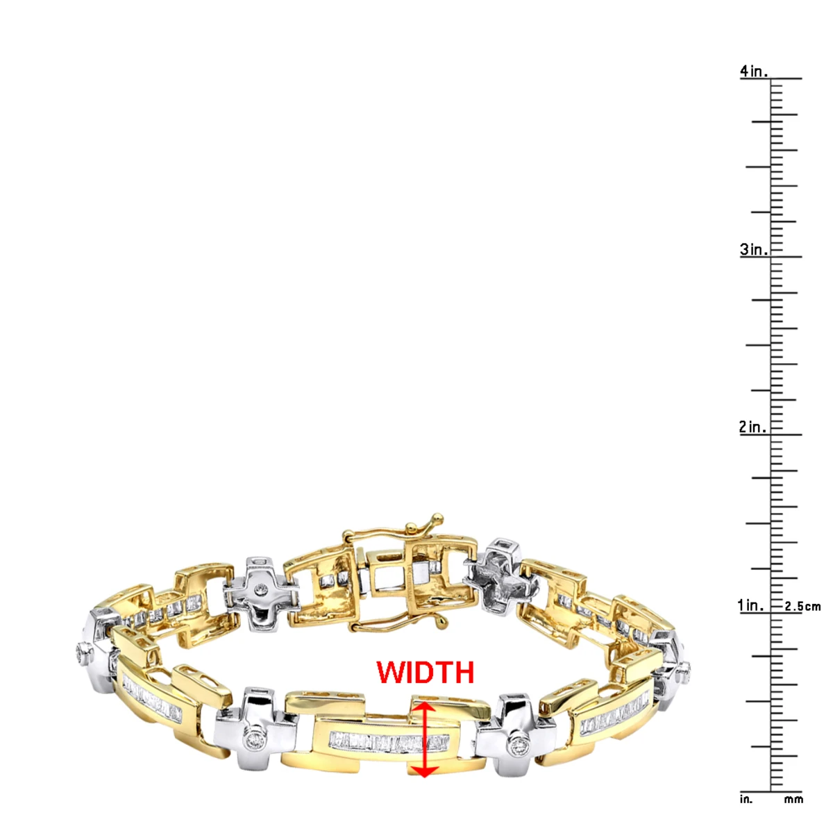 14K Yellow Gold Diamond Men's Bracelet 1.95ct 8 14K Yellow Gold Diamond Men's Bracelet 1.95ct - Image 6