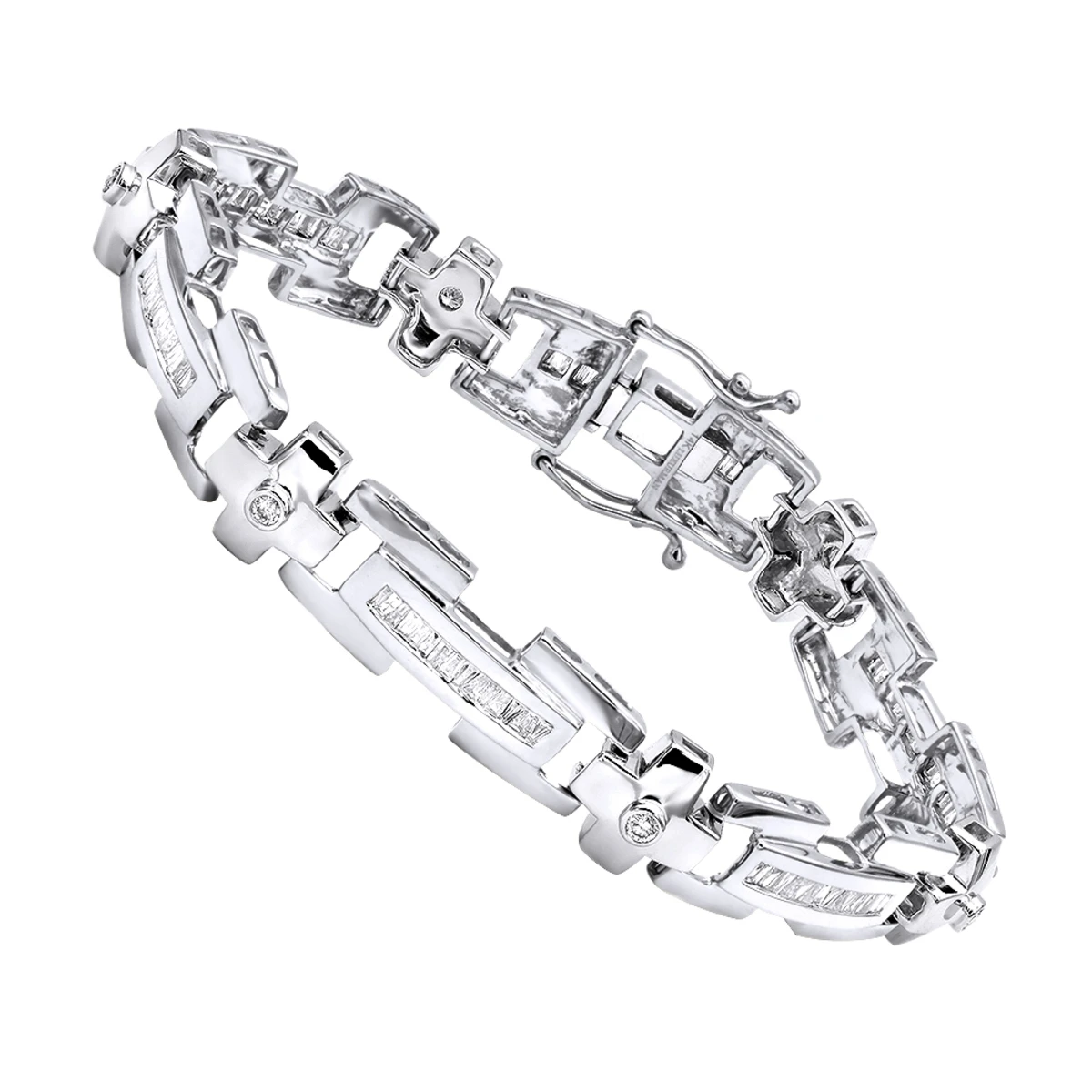 14K Yellow Gold Diamond Men's Bracelet 1.95ct 4 14K Yellow Gold Diamond Men's Bracelet 1.95ct - Image 2