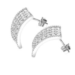 Wide 14K White Gold Designer Quarter Hoop Cluster Diamond Earrings Women's 3.25ct 17 Wide 14K White Gold Designer Quarter Hoop Cluster Diamond Earrings Women's 3.25ct -H'Hen Sale Store wide 14k gold designer quarter hoop cluster diamond earrings womens 325ct backwh
