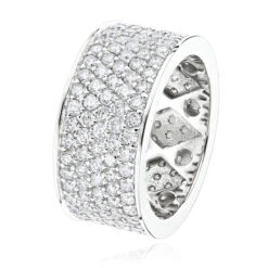 12mm Wide 14K White Gold Round Diamond Eternity Ring For Men & Women 6 Carats 11 12mm Wide 14K White Gold Round Diamond Eternity Ring For Men & Women 6 Carats -H'Hen Sale Store wide 14k round diamond eternity ring 600ct p 22594 backwh