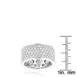 12mm Wide 14K White Gold Round Diamond Eternity Ring For Men & Women 6 Carats 13 12mm Wide 14K White Gold Round Diamond Eternity Ring For Men & Women 6 Carats -H'Hen Sale Store wide 14k round diamond eternity ring 600ct p 22594 rulerwh