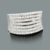 Wide Designer Diamond Ring For Women 1.15ct 10K White Gold