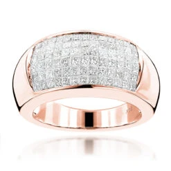 Wide Princess Cut Diamond Wedding Band 1.96ct 14K White Gold -H'Hen Sale Store wide princess cut diamond wedding band 196ct 14k p 40587 ro