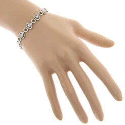 Women's 14K White Gold Designer Diamond Heart Bracelet 4.35ct -H'Hen Sale Store womens 14k gold designer diamond heart bracelet 435ct p 6482 bodwh