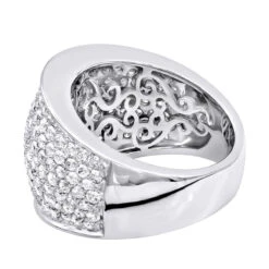 Women's 14K White Gold Pave Diamond Fashion Ring 3.6ct Wedding Band 11 Women's 14K White Gold Pave Diamond Fashion Ring 3.6ct Wedding Band -H'Hen Sale Store womens 14k gold pave diamond fashion ring 36ct wedding band backwh
