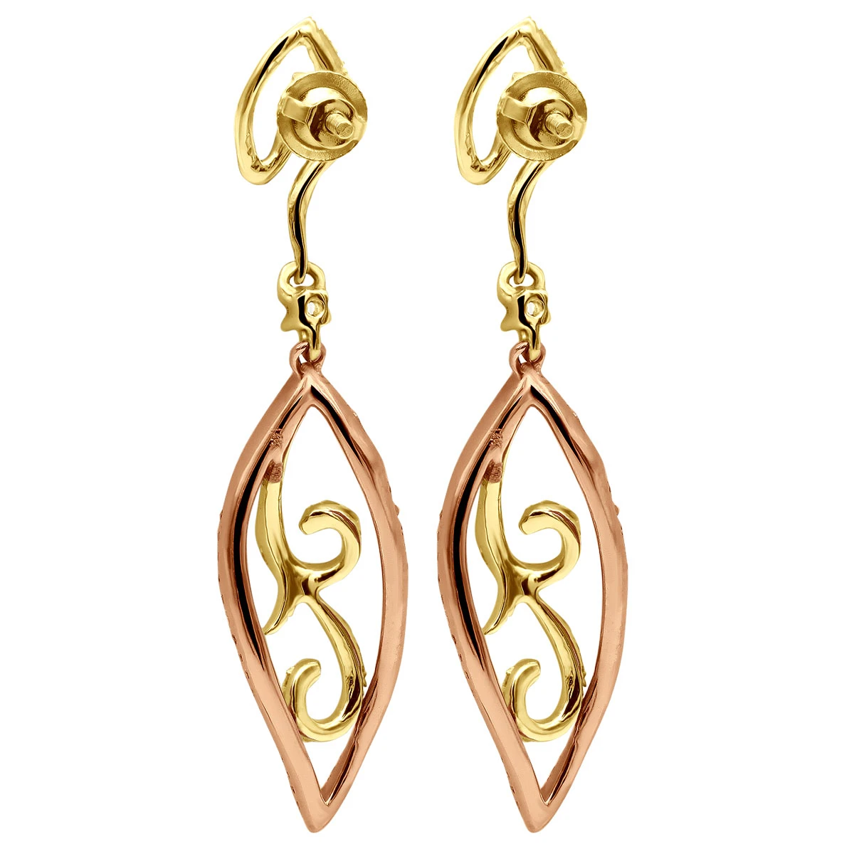 Women's Diamond Leaf Earrings 0.76ct 14K White Gold 7 Women's Diamond Leaf Earrings 0.76ct 14K White Gold - Image 5