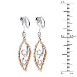 Women's Diamond Leaf Earrings 0.76ct 14K White Gold 17 Women's Diamond Leaf Earrings 0.76ct 14K White Gold -H'Hen Sale Store womens diamond leaf earrings 076ct 14k gold ruler white 20221011 20221027