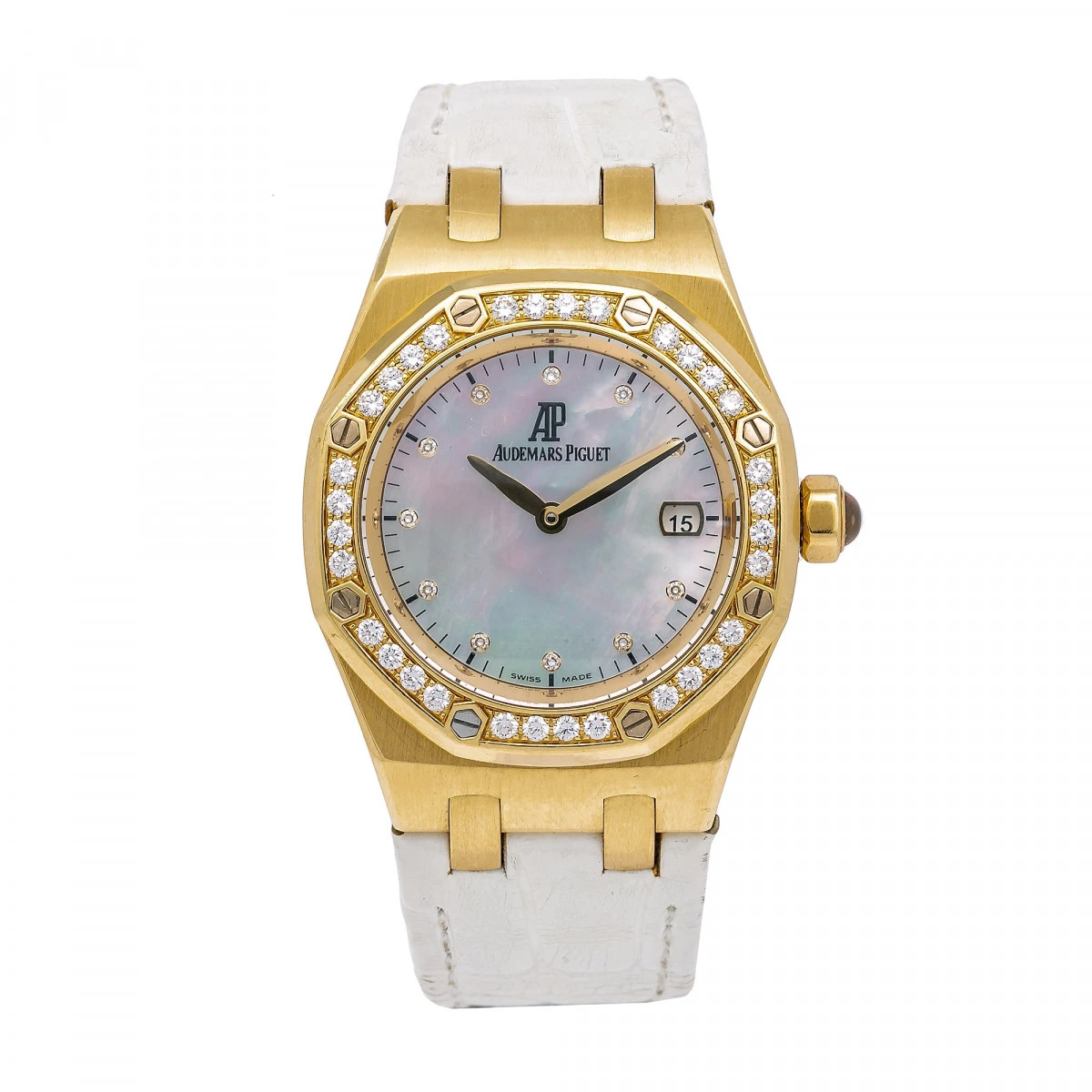 Women's Diamond Watch Audemars Piguet Royal Oak 33mm White Dial 3 Women's Diamond Watch Audemars Piguet Royal Oak 33mm White Dial