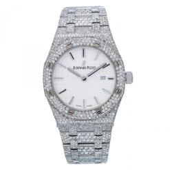 Women's Diamond Watch Audemars Piguet Royal Oak 33mm White Dial W01063