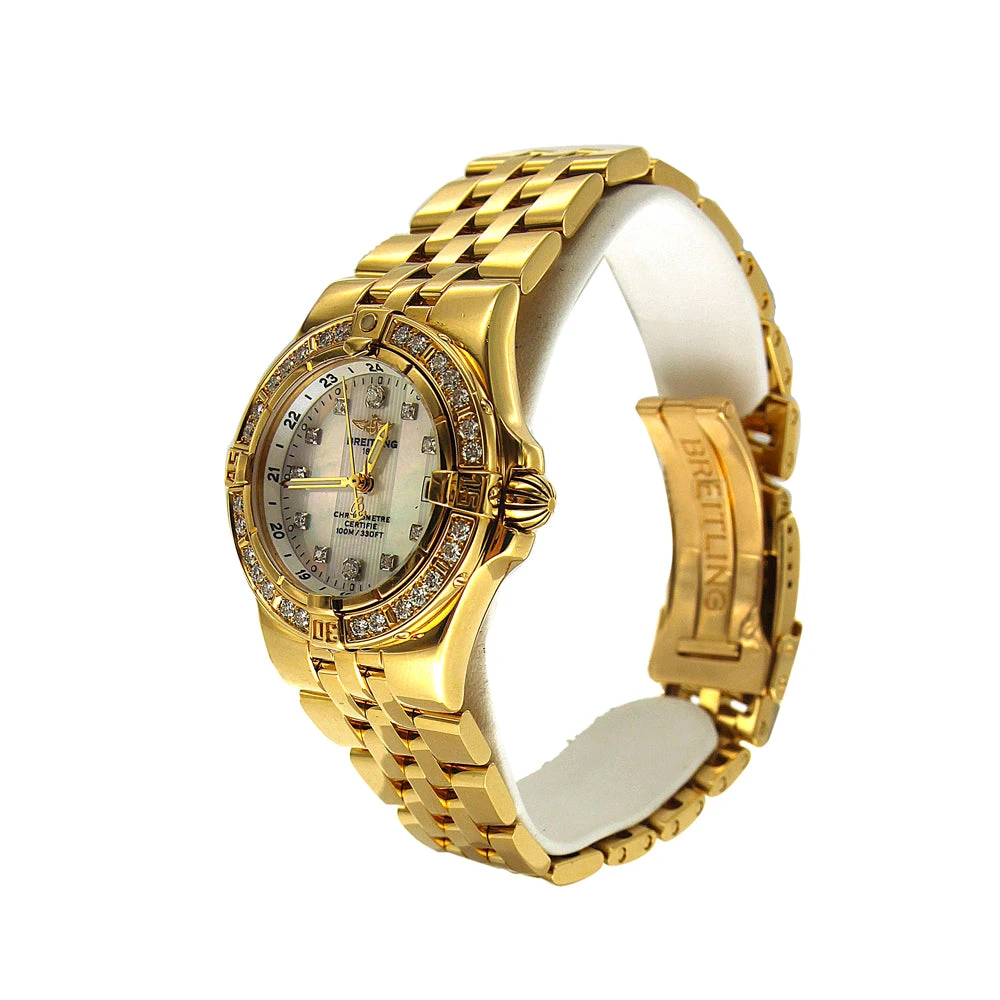 18K Gold Women's Diamond Watch Breitling Cockpit 31.8mm White Dial W00127 4 18K Gold Women's Diamond Watch Breitling Cockpit 31.8mm White Dial W00127 - Image 2
