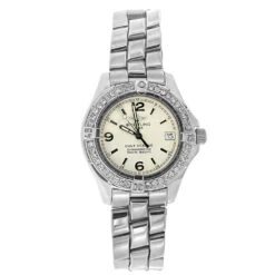 Women's Diamond Watch Breitling Colt Oceane 33mm Beige Dial