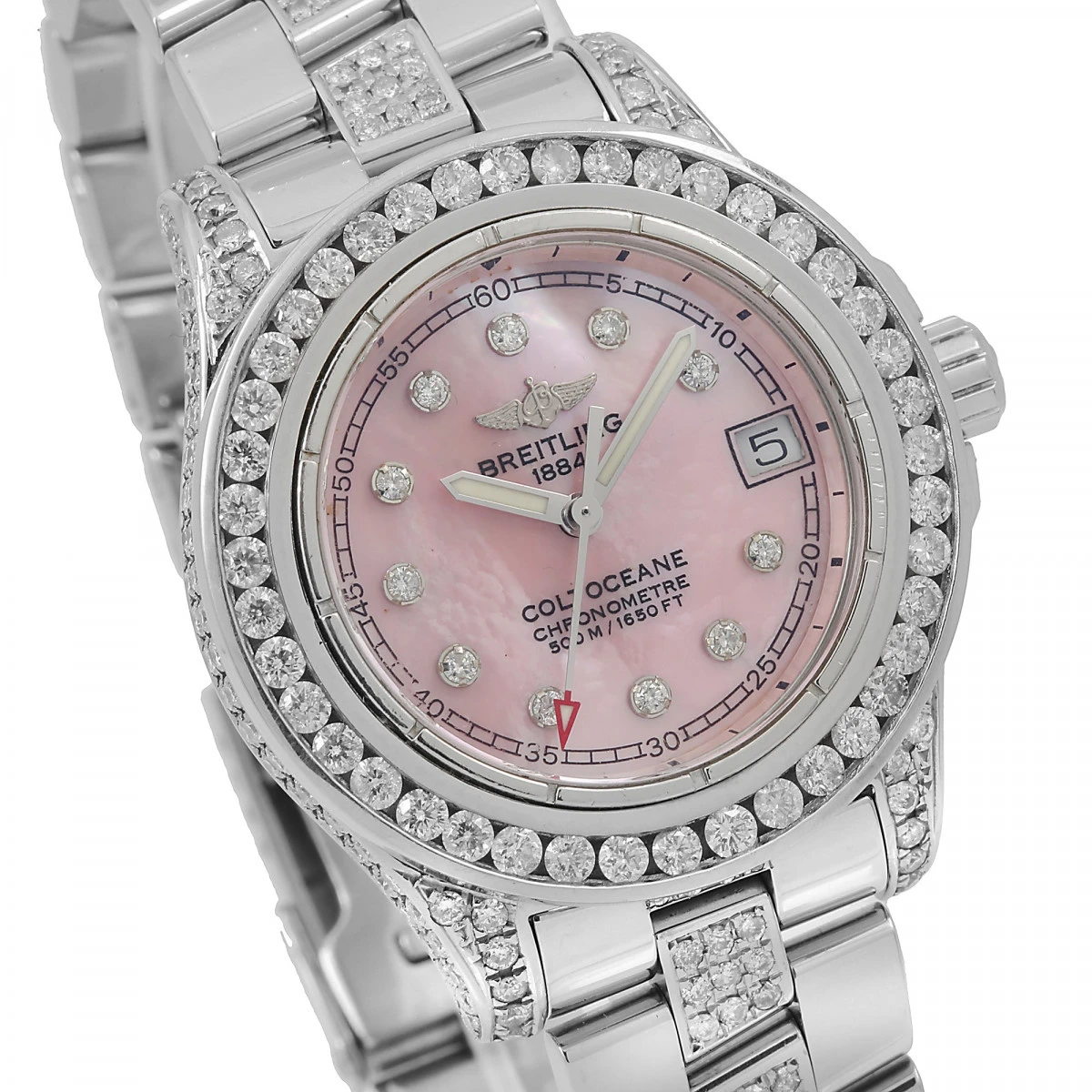 Women's Diamond Watch Breitling Colt Oceane 33mm Pink Dial 6 Women's Diamond Watch Breitling Colt Oceane 33mm Pink Dial - Image 4