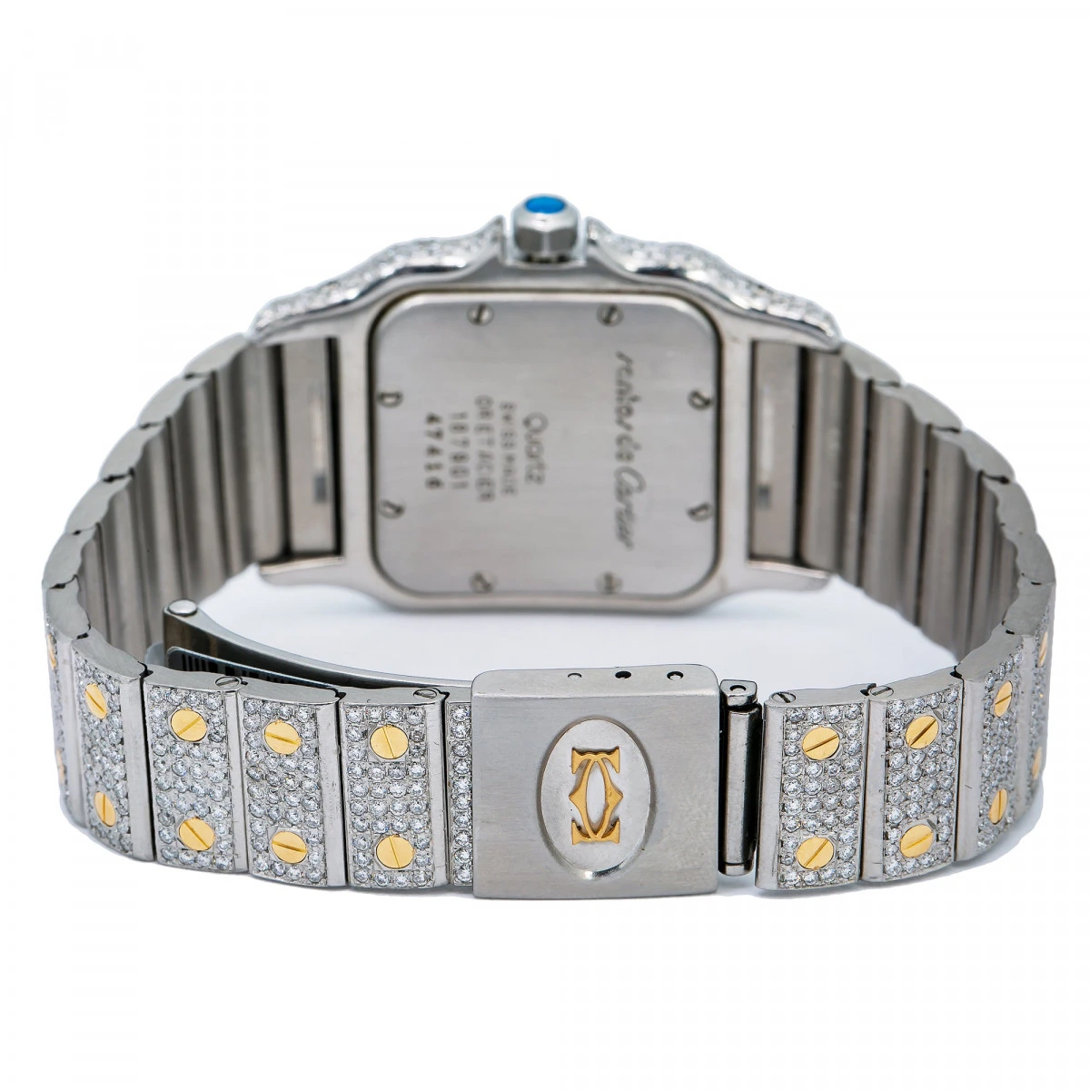 Women's Diamond Watch Cartier Santos De Cartier 18K Gold Champagne Dial 6 Women's Diamond Watch Cartier Santos De Cartier 18K Gold Champagne Dial - Image 4