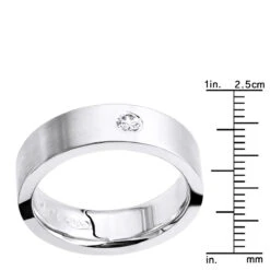 Women's Or Men's Solitaire Diamond Wedding Band 14K White Gold Comfort Fit -H'Hen Sale Store womens or mens solitaire diamond wedding band in 14k gold comfort fit rulerwh