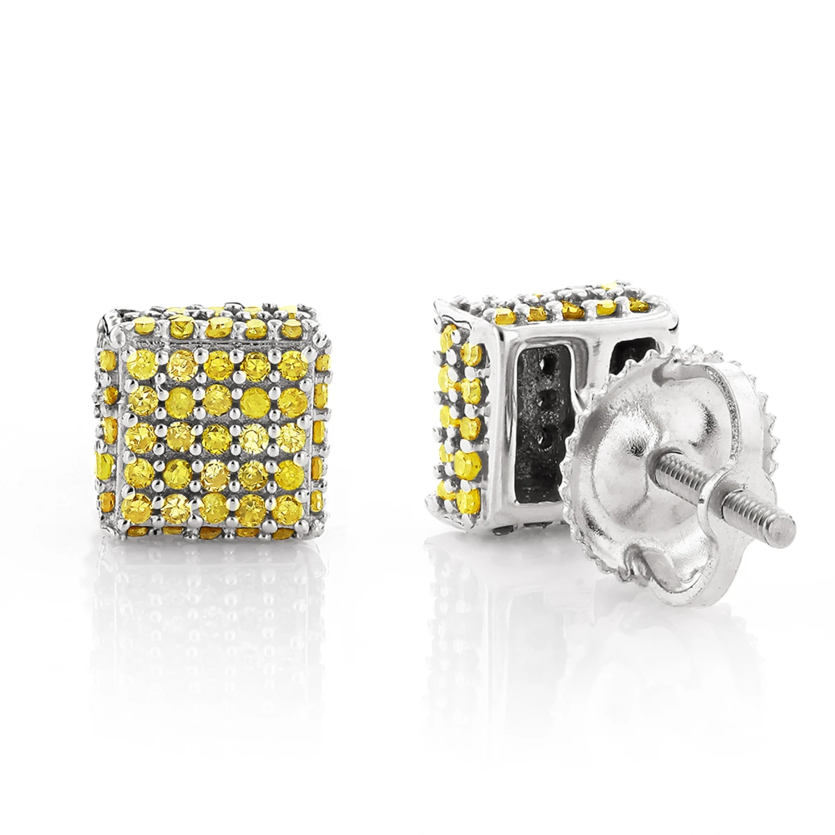 Yellow Diamond Stud Earrings 0.53ct 10K Yellow Gold 4 Yellow Diamond Stud Earrings 0.53ct 10K Yellow Gold - Image 2