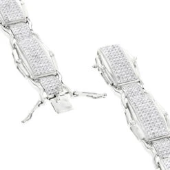10K White Gold Diamond Bracelet For Men 3.48ct -H'Hen Sale Store yellow gold diamond bracelet 10k 348ct p 43630 backwh