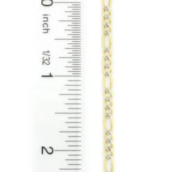 10K Yellow Gold Diamond Cut Figaro Chain 3.5mm 22-24in -H'Hen Sale Store yellow gold diamond cut figaro chain 10k 35mm 22 24in 3