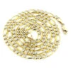 10K Yellow Gold Diamond Cut Figaro Chain For Men 4.5mm 22-24in