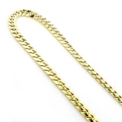 9mm 10K Yellow Gold Miami Cuban Link Curb Chain For Men 20-40in -H'Hen Sale Store yellow gold miami cuban link curb chain 10k 22 40in 2
