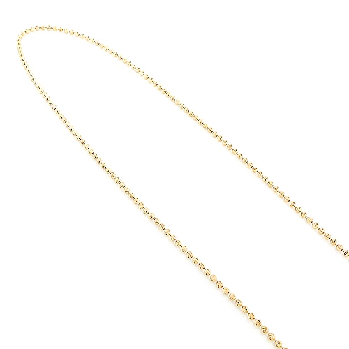 Men's 10K Yellow Gold Moon Cut Bead Chain 2mm; 22-40in 4 Men's 10K Yellow Gold Moon Cut Bead Chain 2mm; 22-40in - Image 2