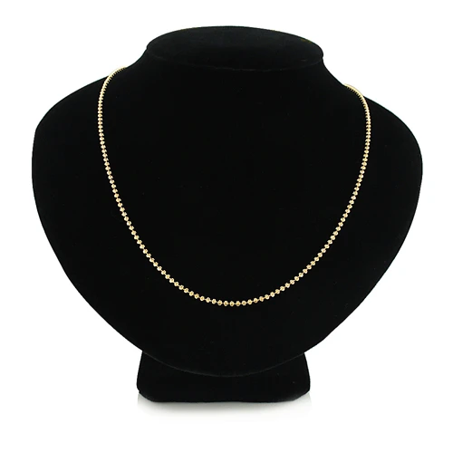 Men's 10K Yellow Gold Moon Cut Bead Chain 2mm; 22-40in 5 Men's 10K Yellow Gold Moon Cut Bead Chain 2mm; 22-40in - Image 3