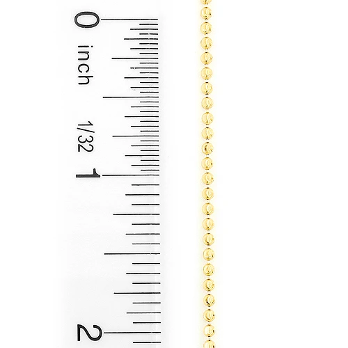Men's 10K Yellow Gold Moon Cut Bead Chain 2mm; 22-40in 6 Men's 10K Yellow Gold Moon Cut Bead Chain 2mm; 22-40in - Image 4