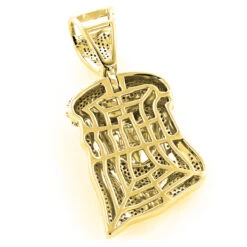 Yellow Gold Plated Diamond Jesus Head Pendant In Sterling Silver 1ct -H'Hen Sale Store yellow gold plated diamond jesus head pendant in sterling silver 1ct back